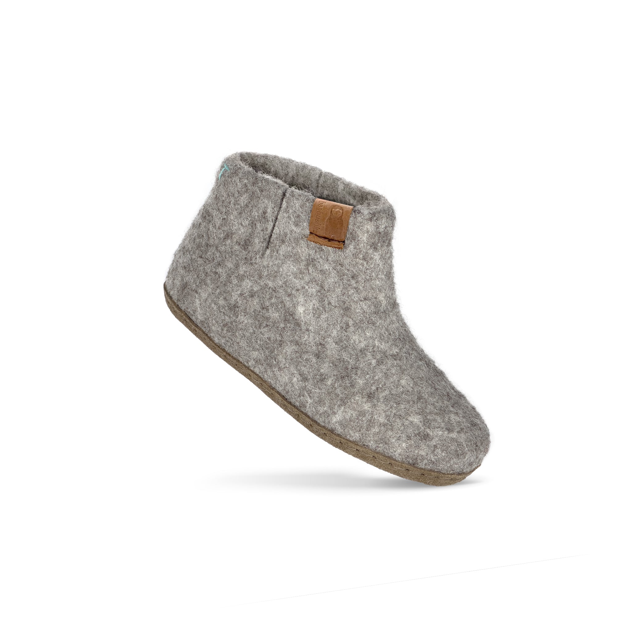 Kids Wool Bootie with Leather Sole - Light Gray