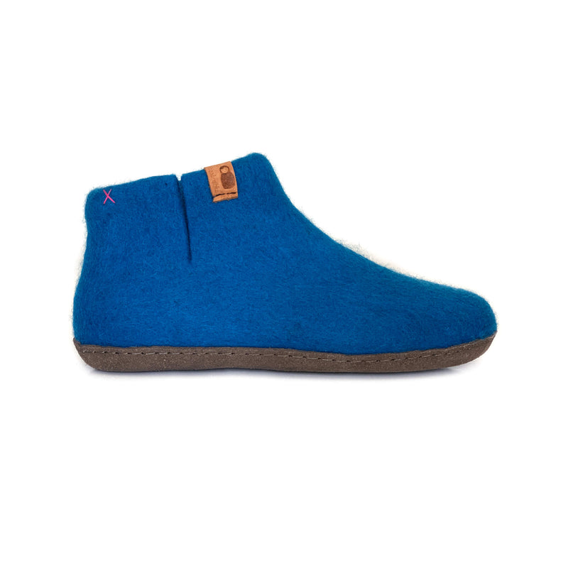 Wool Bootie with Leather Sole - Bright Blue