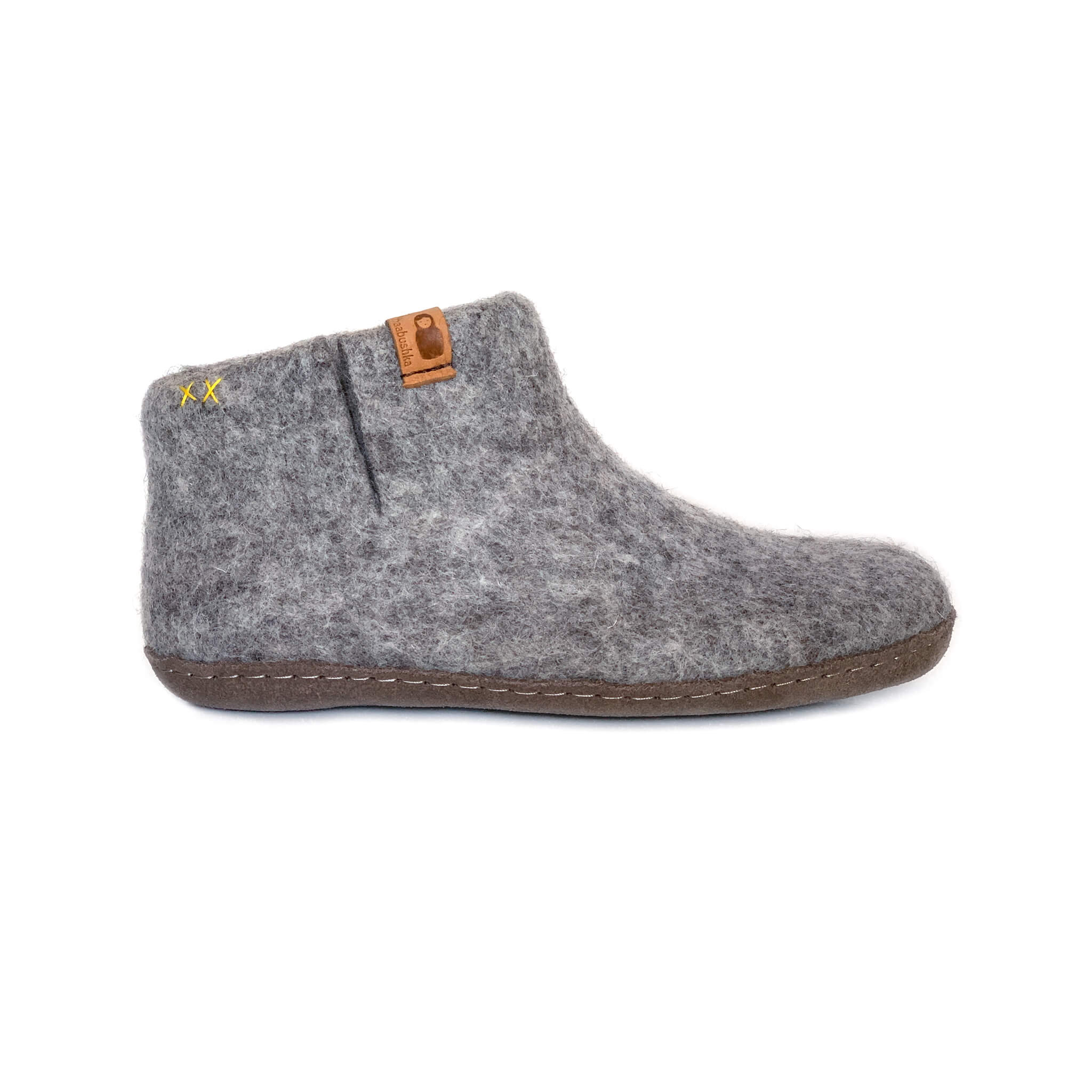 Baabushka's wool booties use all-natural wool sourced from New Zealand and buffalo leather from Nepal