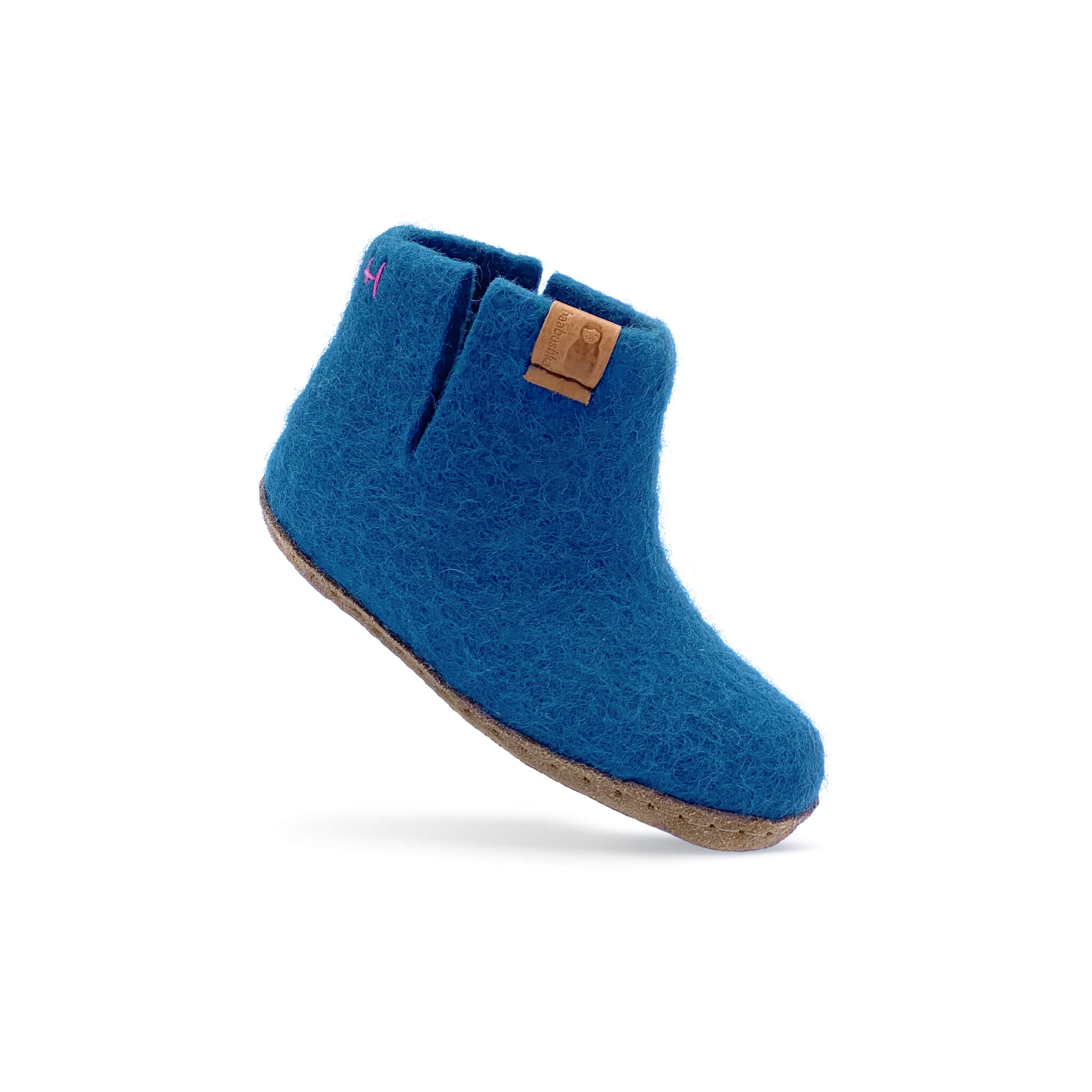 Kids Wool Bootie with Leather Sole - Blue