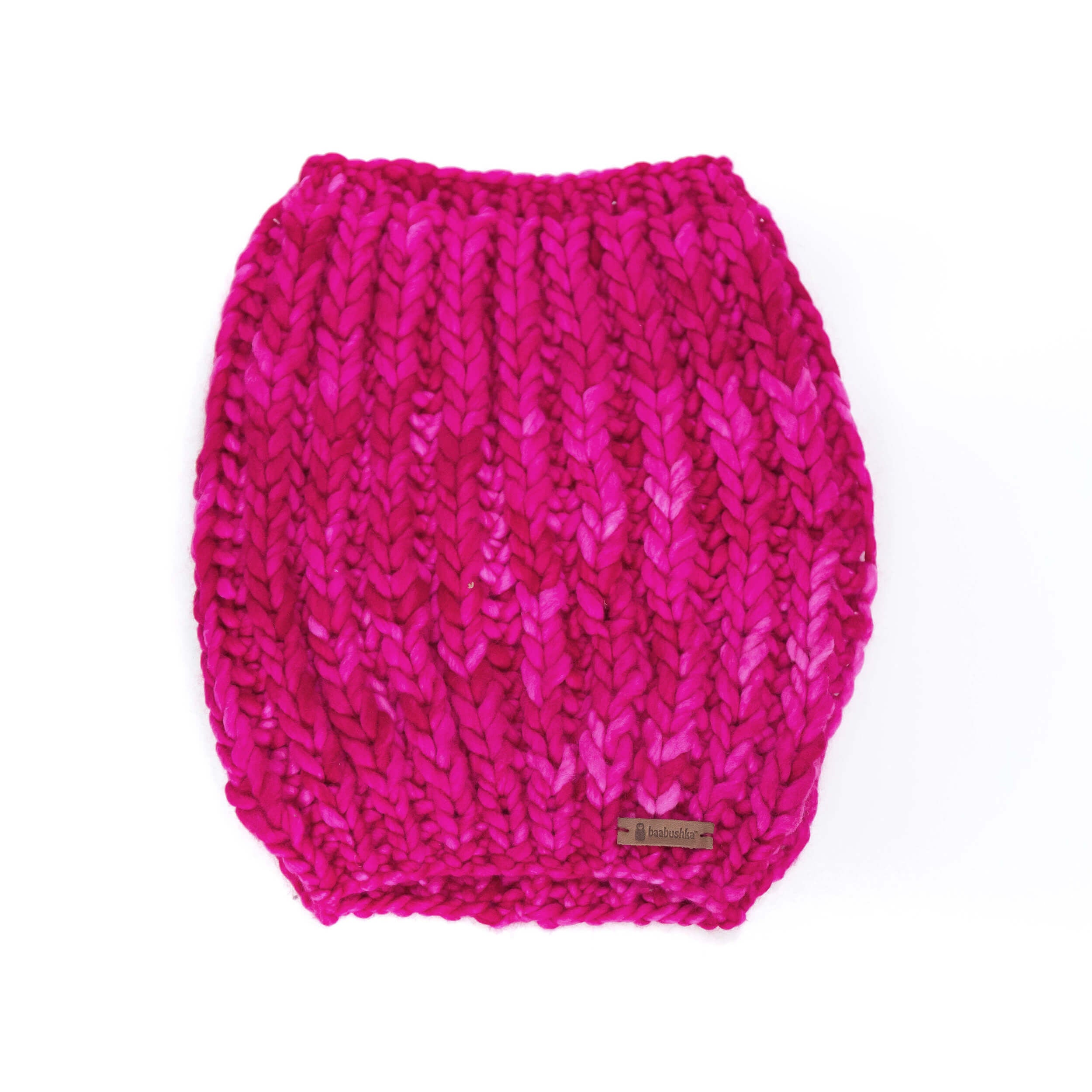 Women's Merino Wool Chunky Cowl - Fuchsia