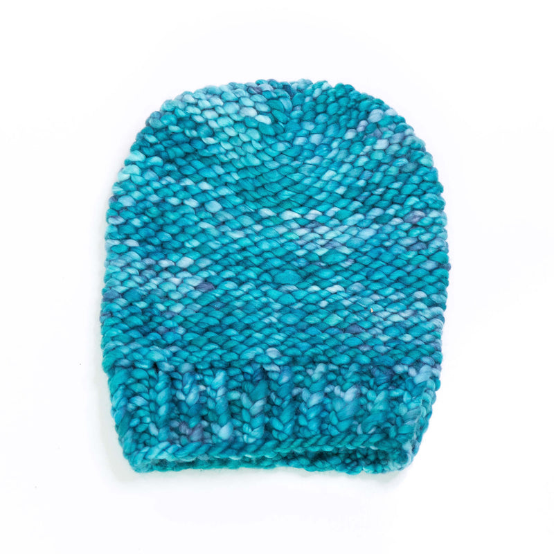 Women's Slouchy Merino Wool Reversible Beanie - Ocean