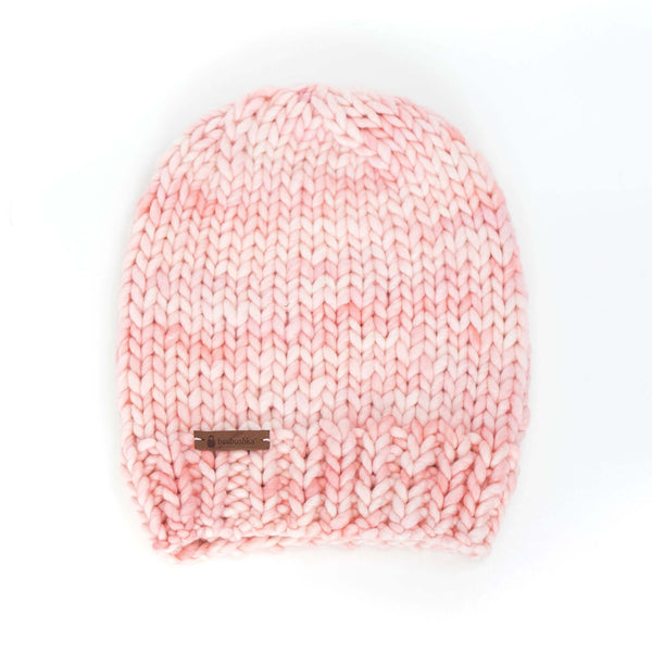 Women's Slouchy Merino Wool Reversible Beanie - Cotton Candy