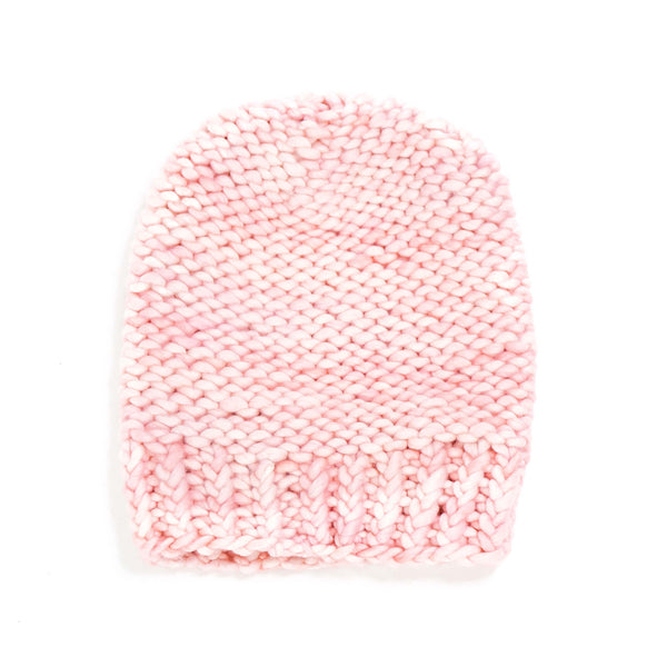 Women's Slouchy Merino Wool Reversible Beanie - Cotton Candy