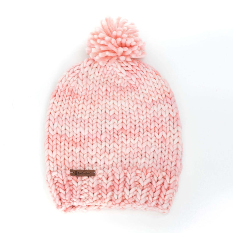 Women's Slouchy Merino Wool Reversible Beanie - Cotton Candy