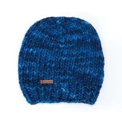 Women's Slouchy Merino Wool Reversible Beanie - Midnight Blue