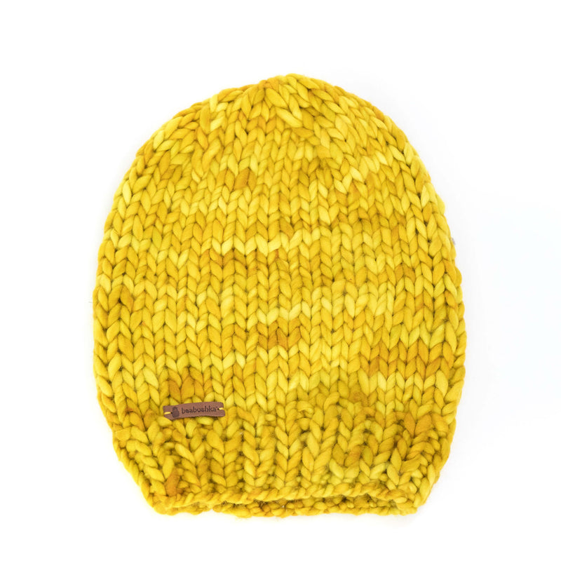 Women's Slouchy Merino Wool Reversible Beanie - Dandelion