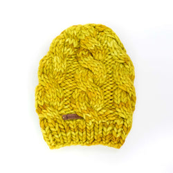 Women's Chunky Cable Knit Merino Wool Beanie - Dandelion