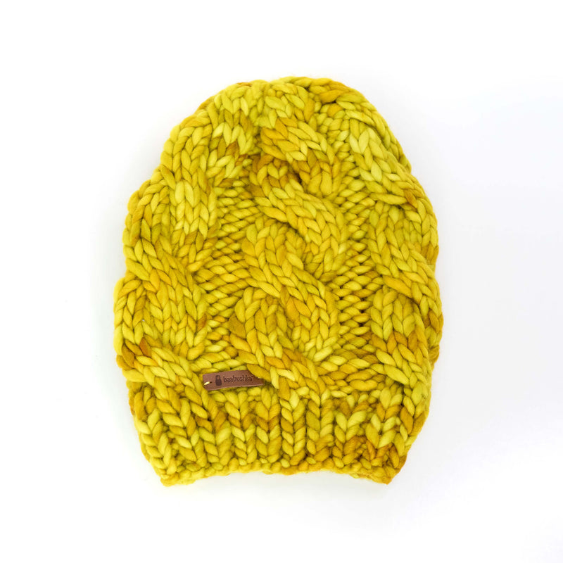 Women's Chunky Cable Knit Merino Wool Beanie - Dandelion