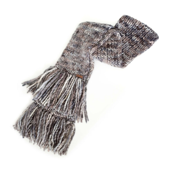 Women's Chunky Oversized Merino Wool Long Tassel Scarf - Smoky Pearl