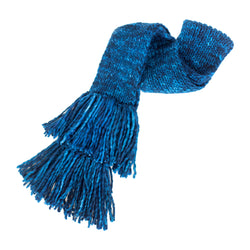 Women's Chunky Oversized Merino Wool Long Tassel Scarf - Midnight Blue