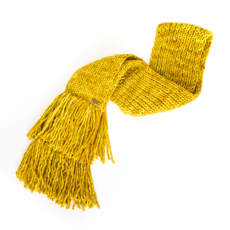 Women's Chunky Oversized Merino Wool Long Tassel Scarf - Dandelion