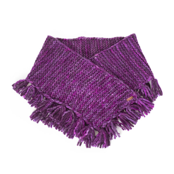 Women's Oversized Merino Wool Shawl with Tassles - Sangria