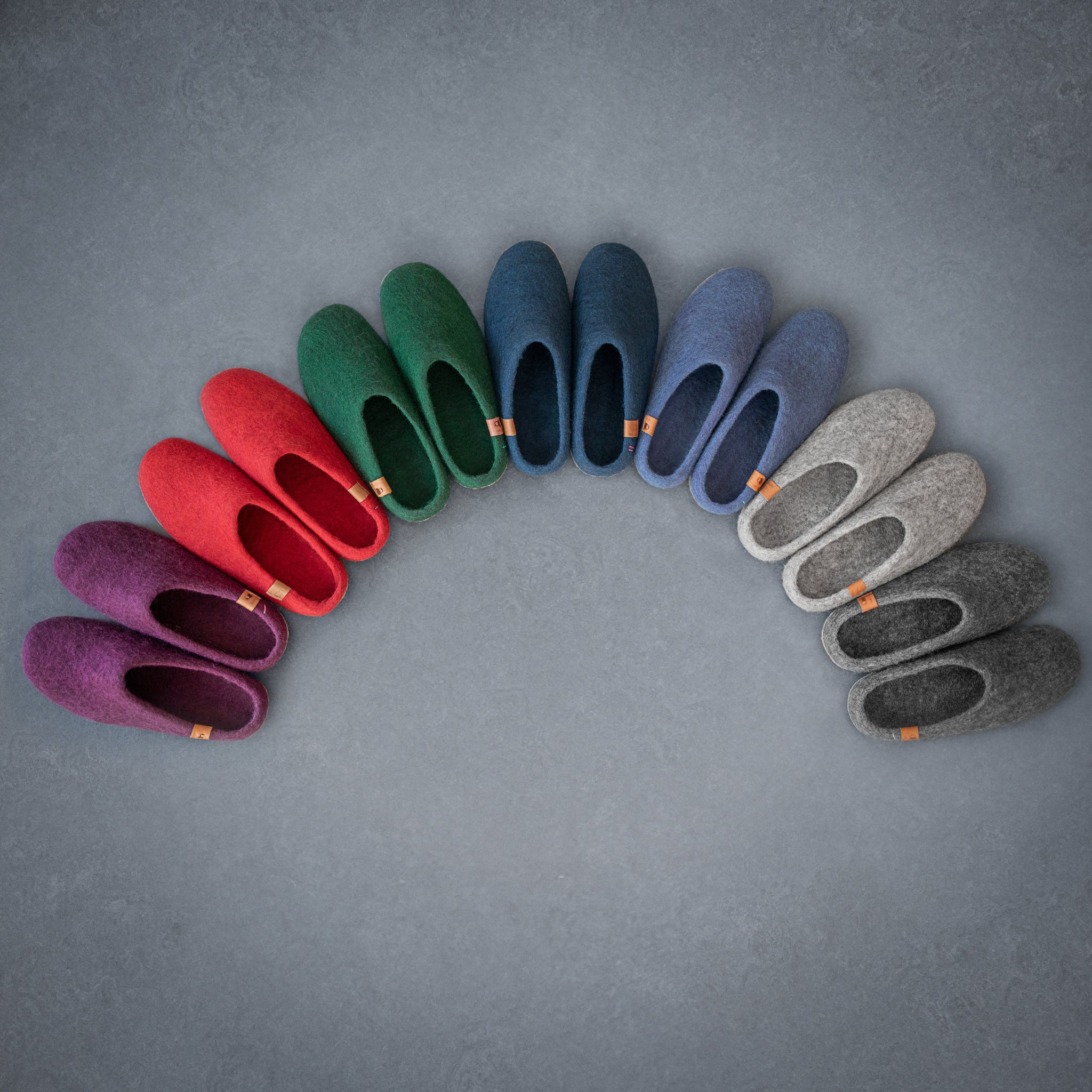 Wool Slipper with Leather Sole - Denim