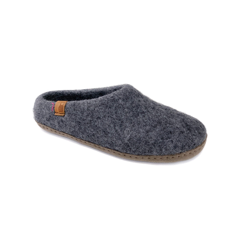 Calibre ballade Skat Wool Slipper with Leather Sole - Dark Gray – Baabushka