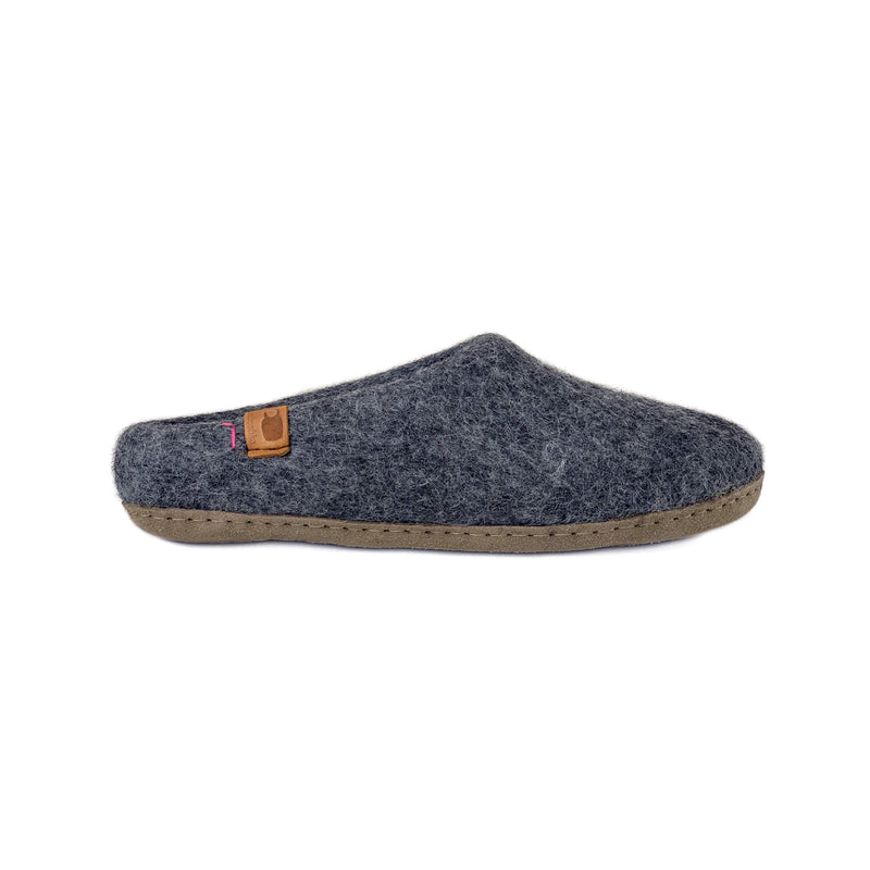 Calibre ballade Skat Wool Slipper with Leather Sole - Dark Gray – Baabushka