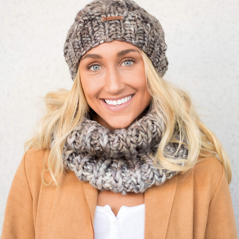 Women's Merino Wool Chunky Cowl - Smoky Pearl