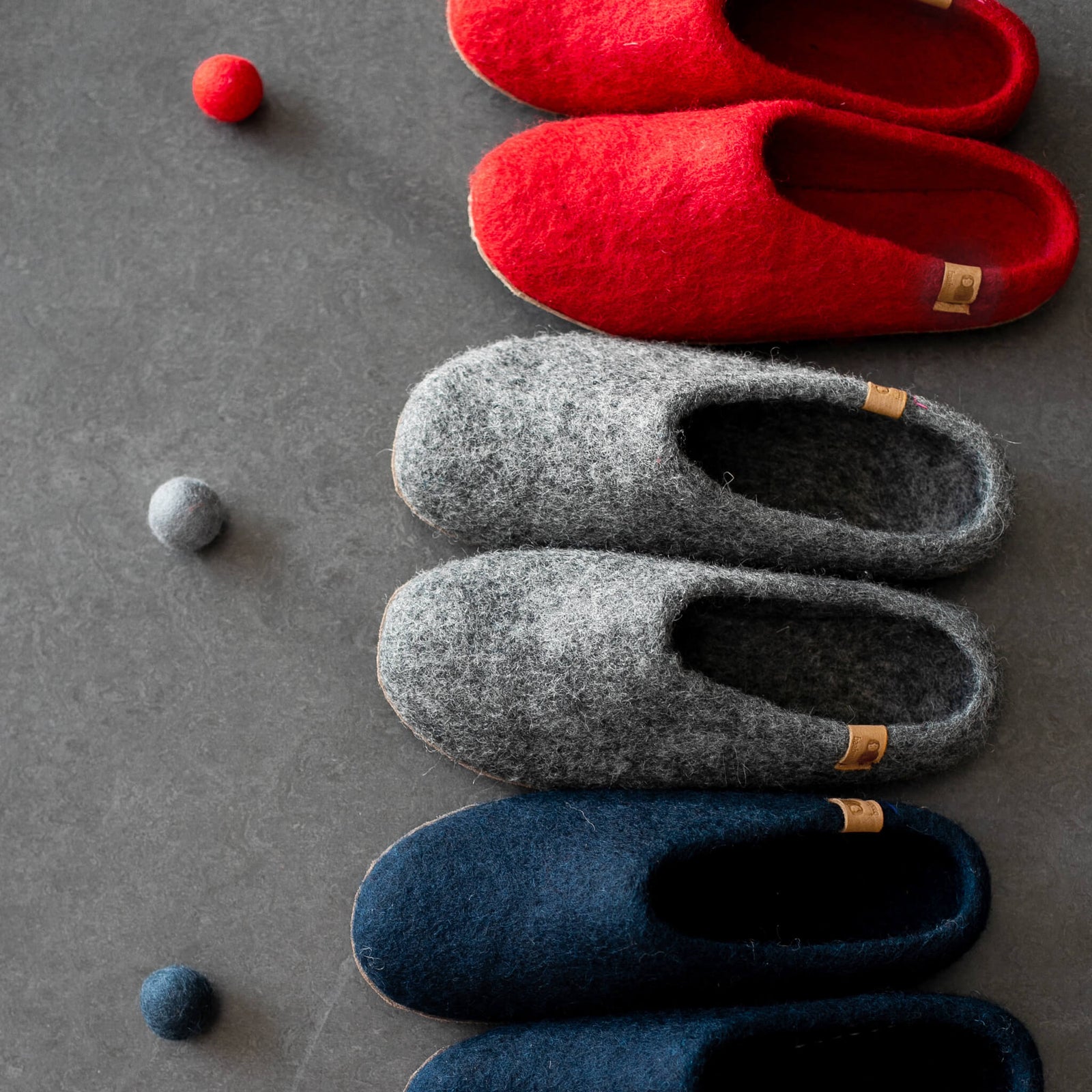 Leather and wool slippers discount